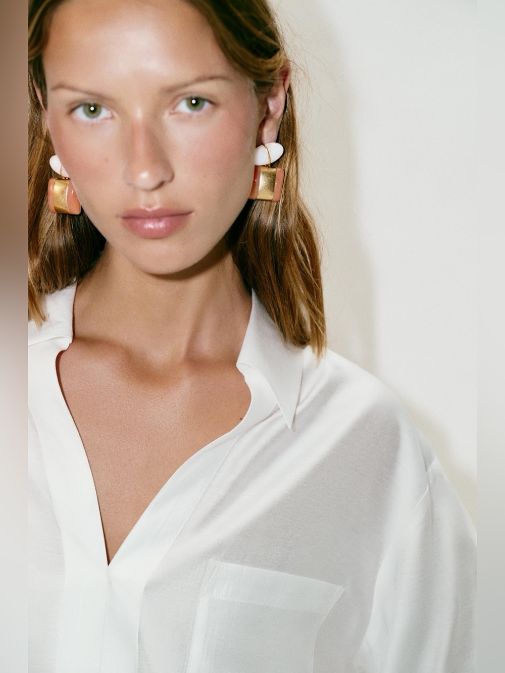 zara geometric resin earrings